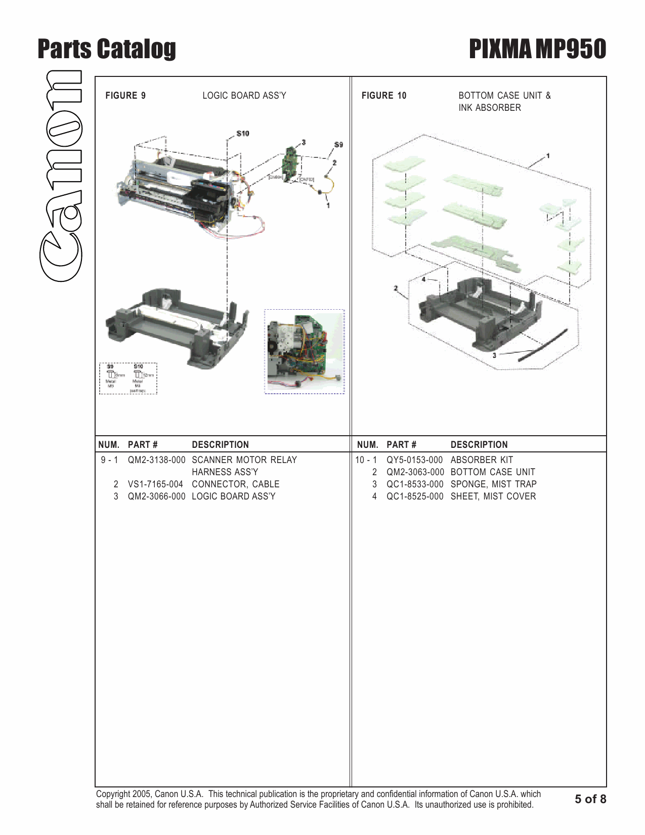 Canon PIXMA MP950 Parts Catalog-6